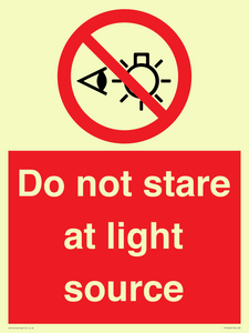 Do not stare at light source
